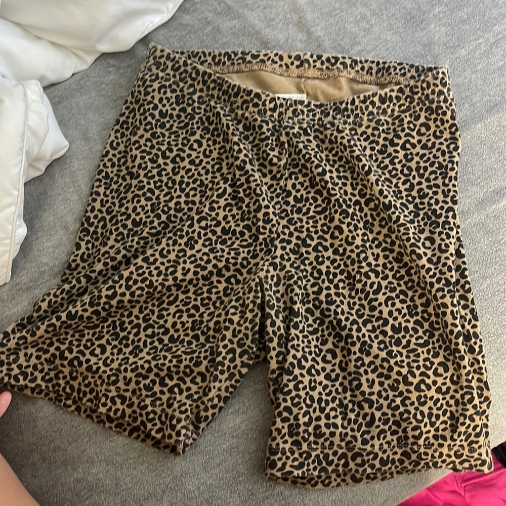 high rise cheetah biker shorts